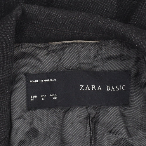Zara Basic Women Black Size 12 Single-Breasted Blazer