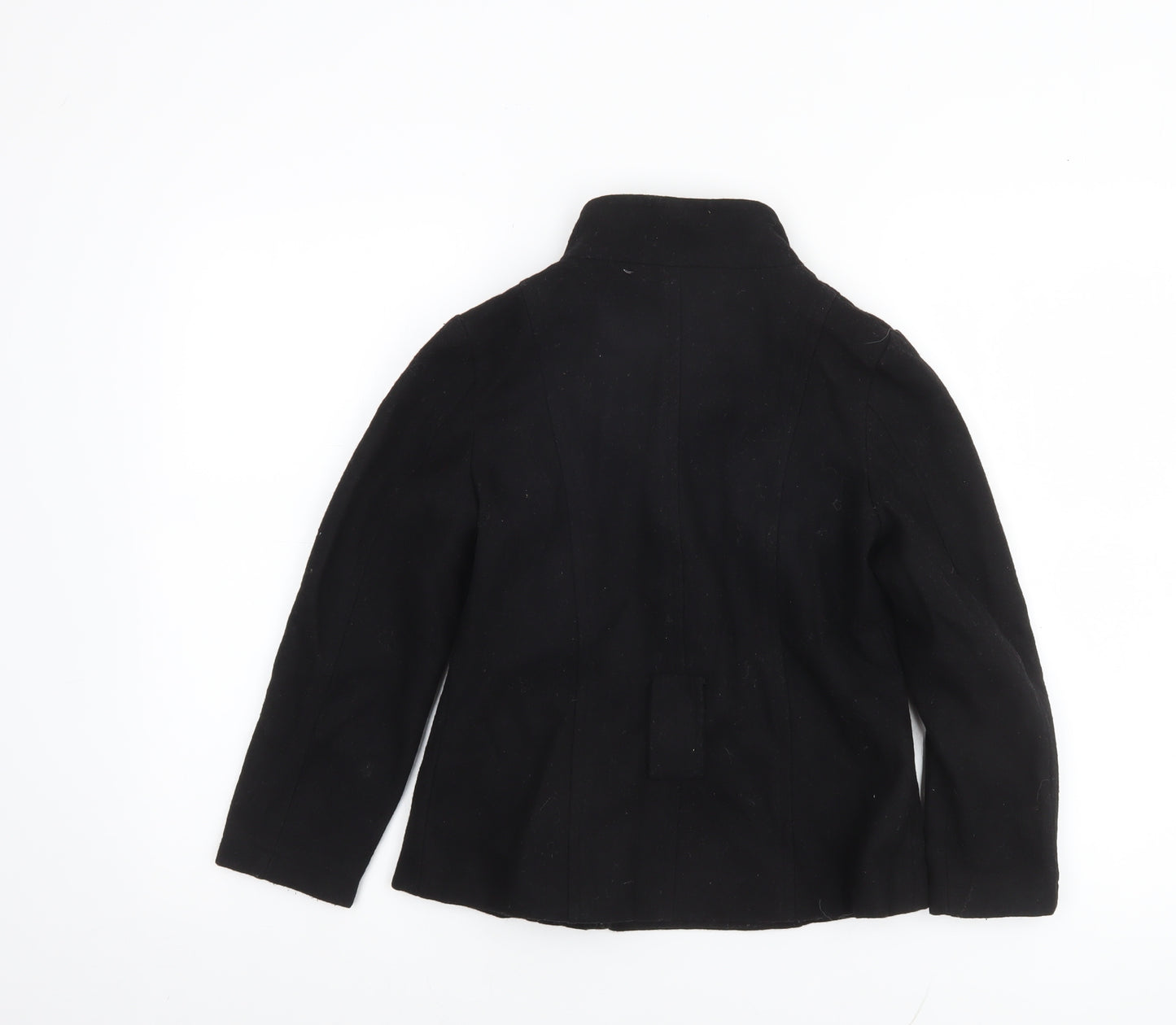 Back to School Girls Black Wool Blend Double-Breasted Pea Coat 9-10 Years