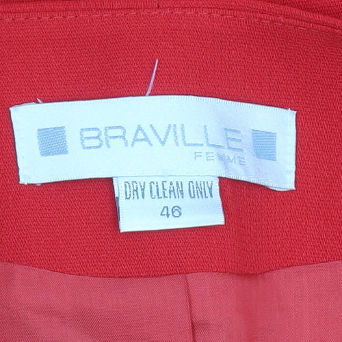 Braville Women’s Red Blazer Jacket Size 18 Tailored Stretch Suit Separate