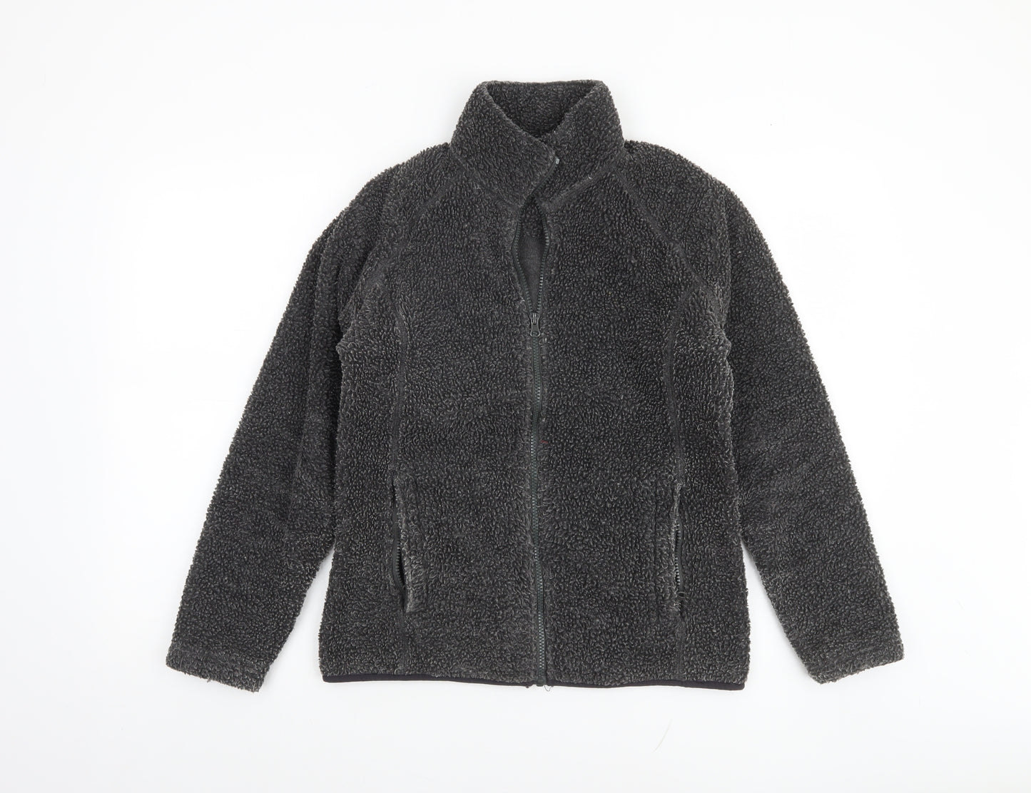 Mountainpass Women’s Grey Fleece Jacket Size 8 Full Zip Outdoor Wear