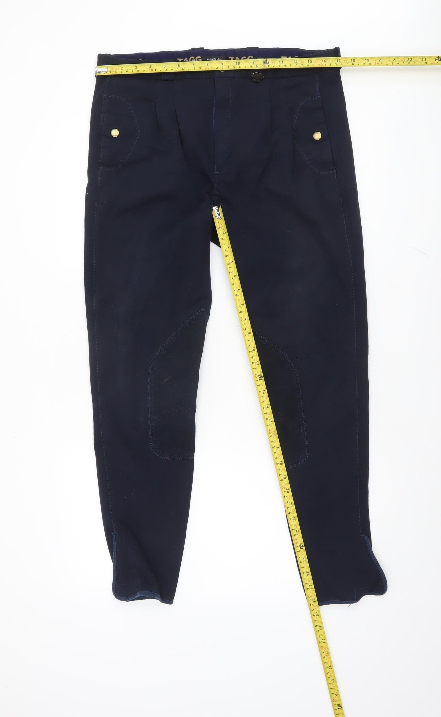 TAGG Mens Blue 36 Slim Fit Stretch Trousers