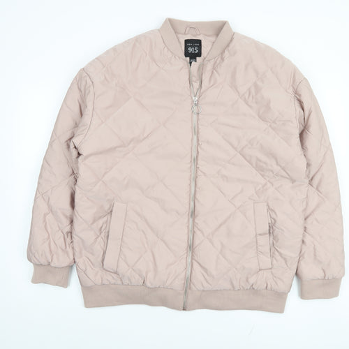 New Look Girls Beige Quilted Bomber Jacket Age 14-15 Years