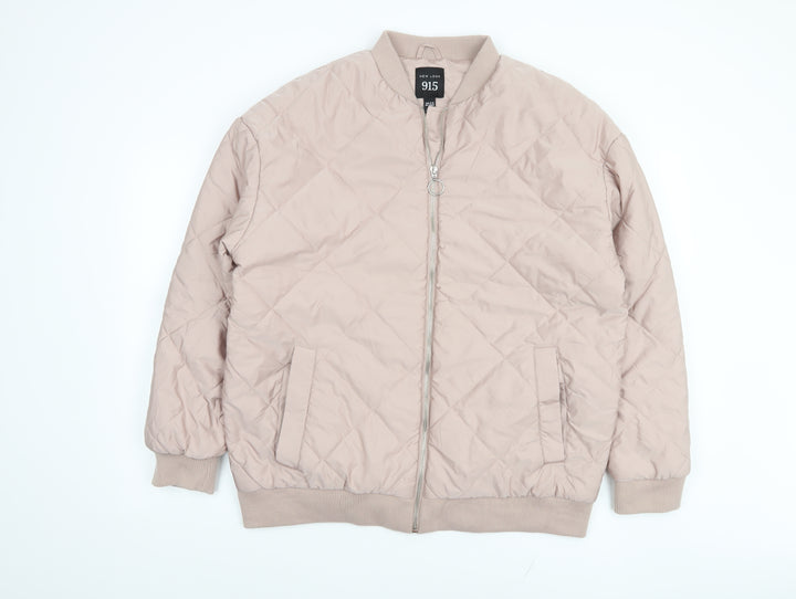 New Look Girls Beige Quilted Bomber Jacket Age 14-15 Years