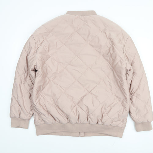New Look Girls Beige Quilted Bomber Jacket Age 14-15 Years