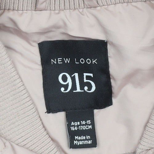 New Look Girls Beige Quilted Bomber Jacket Age 14-15 Years