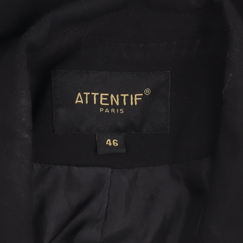 Attentif Paris Women's Black Double-Breasted Blazer Size 18