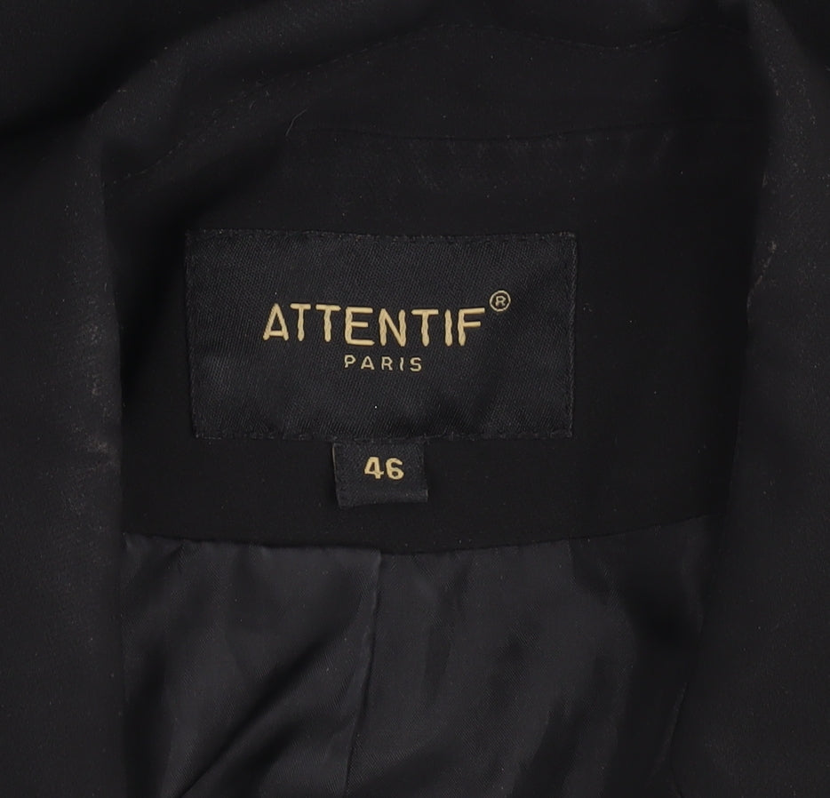 Attentif Paris Women's Black Double-Breasted Blazer Size 18