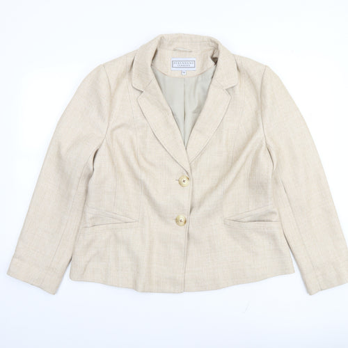 Debenhams Classics Women Beige Size 16 Two-Button Blazer Jacket