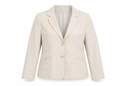 Front view of Debenhams Classics Women Beige, size 16, Two-Button Blazer Jacket