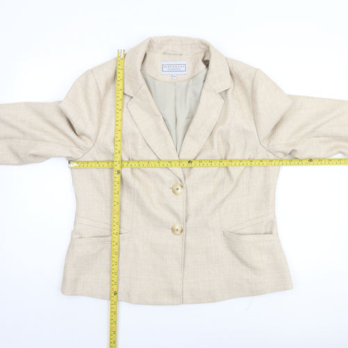 Debenhams Classics Women Beige Size 16 Two-Button Blazer Jacket