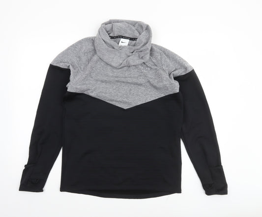 Nike Men Grey Black Therma-Fit Running Division Long Sleeve Top S
