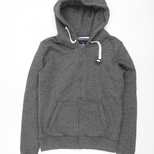 SoulCal & Co Women Grey Full Zip Hoodie UK 8 Cotton Blend