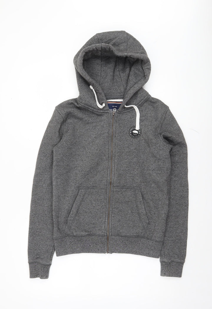 SoulCal & Co Women Grey Full Zip Hoodie UK 8 Cotton Blend