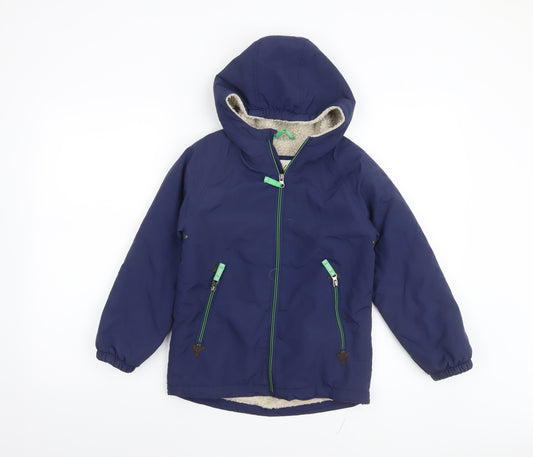 Mini Boden Boys Blue Hooded Lined Puffer Jacket 7-8 Years