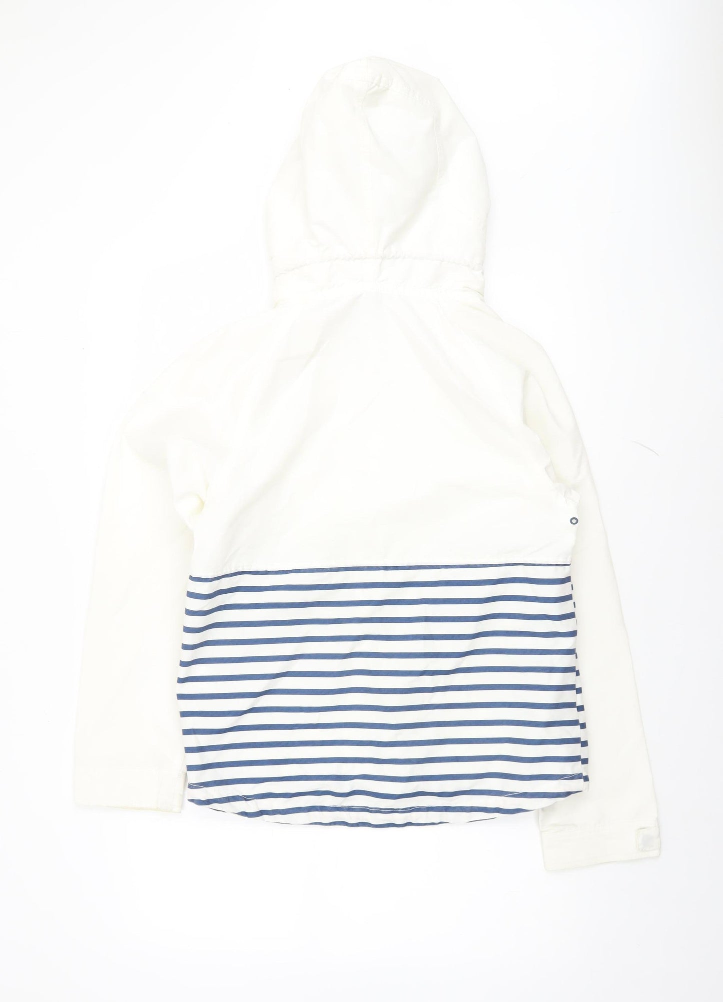 Zara Boys White Striped Hooded Windbreaker Jacket 13-14 Years