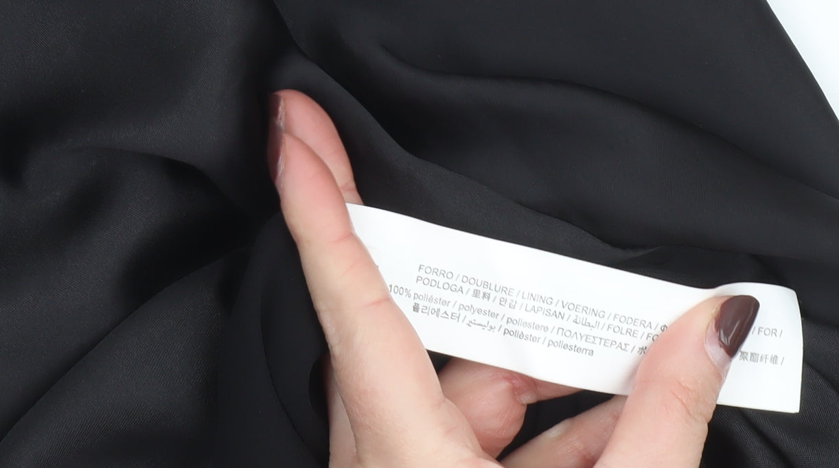 ZARA Women Black Satin Slip Dress M Strappy V-Neck Partywear