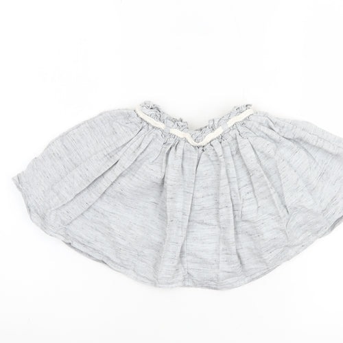 Next Girls Grey Bunny Embroidered A-Line Skirt 4 Years Cotton Blend