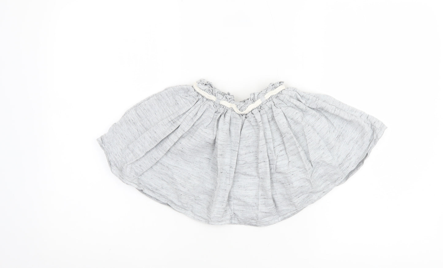 Next Girls Grey Bunny Embroidered A-Line Skirt 4 Years Cotton Blend
