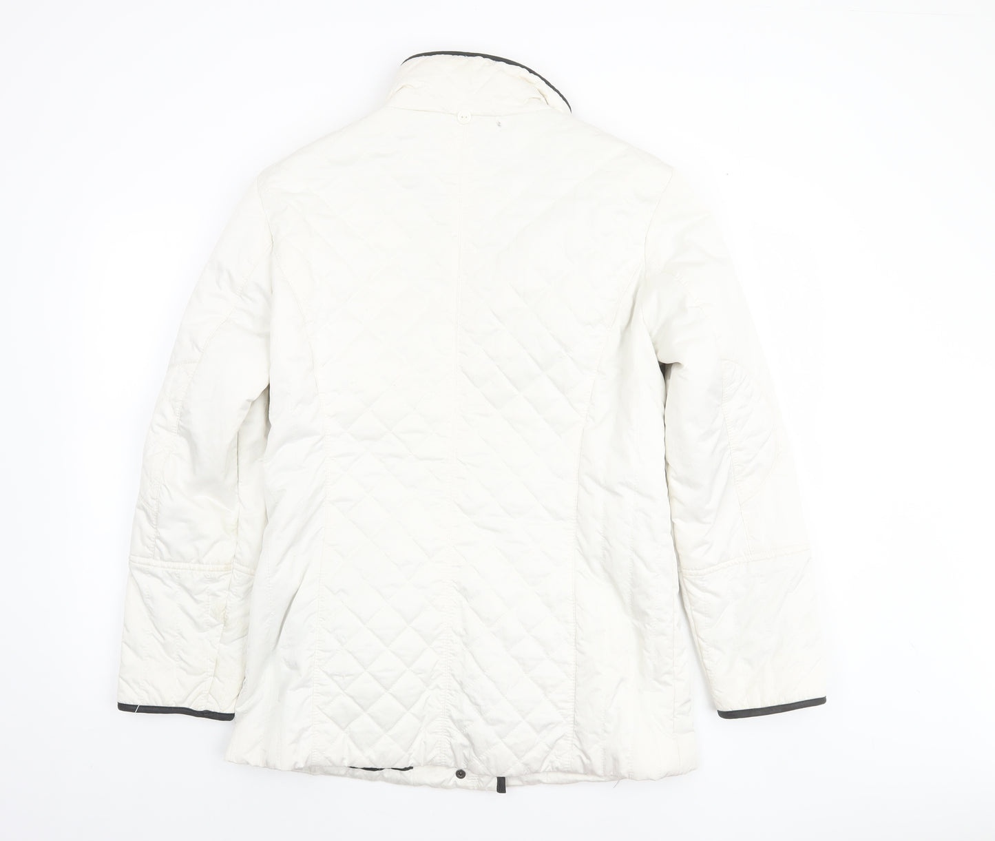 Frandsen Women’s White Quilted Mid-Length Jacket Size 8