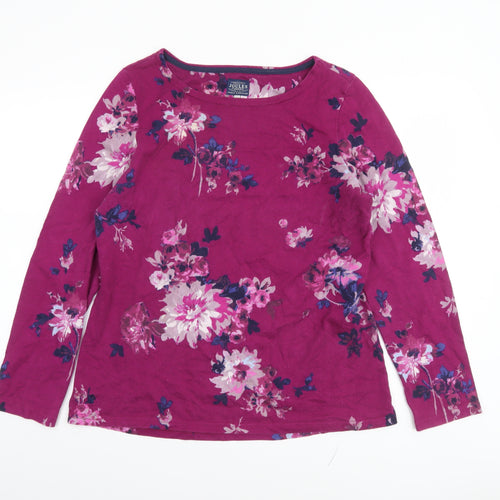 Joules Women’s Pink Floral Cotton Long Sleeve T-Shirt UK 16