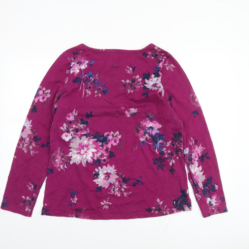 Joules Women’s Pink Floral Cotton Long Sleeve T-Shirt UK 16