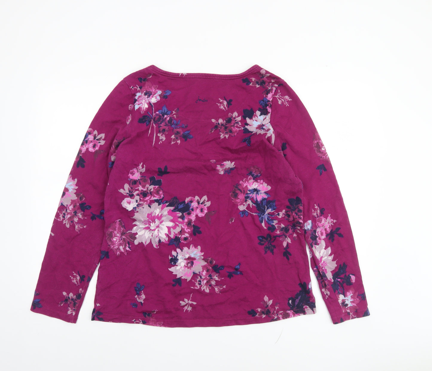Joules Women’s Pink Floral Cotton Long Sleeve T-Shirt UK 16