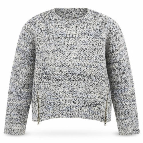 Candy Couture Girls Grey Knitted Pullover Jumper with Zip Accents Size 15 Years