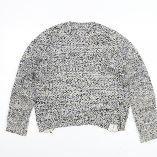 Candy Couture Girls Grey Knitted Pullover Jumper with Zip Accents Size 15 Years