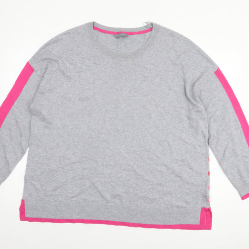 Principles Women’s Grey Pink Striped Pullover Jumper Size 20