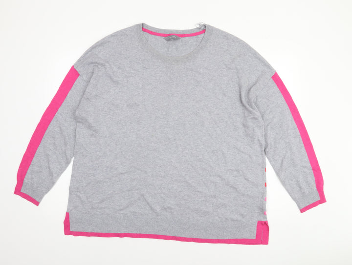 Principles Women’s Grey Pink Striped Pullover Jumper Size 20