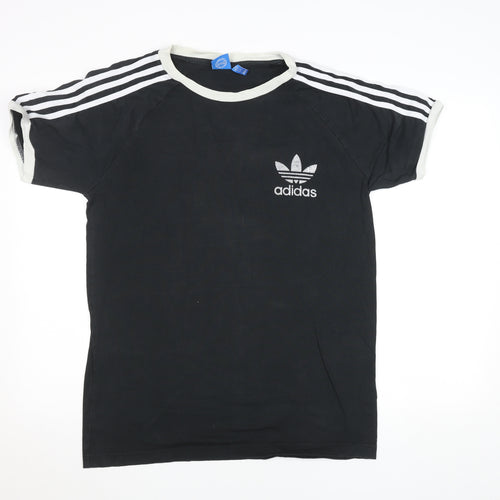 Adidas Men's Black Small Vintage Trefoil Sports T-Shirt