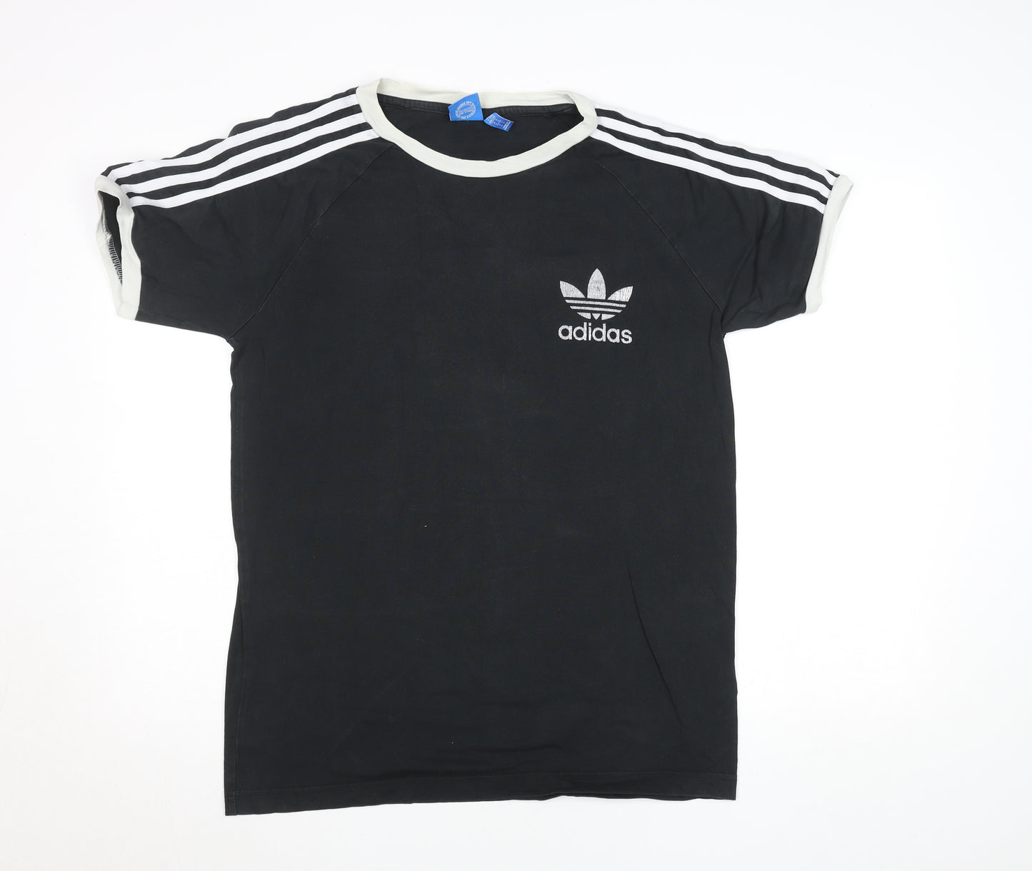 Adidas Men's Black Small Vintage Trefoil Sports T-Shirt