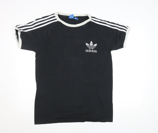 Adidas Men's Black Small Vintage Trefoil Sports T-Shirt