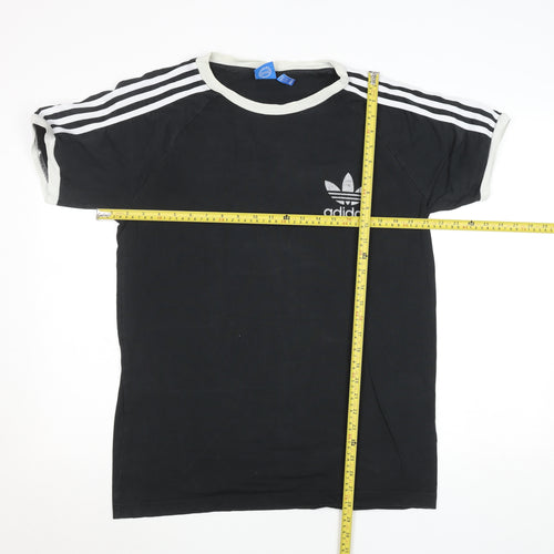 Adidas Men's Black Small Vintage Trefoil Sports T-Shirt