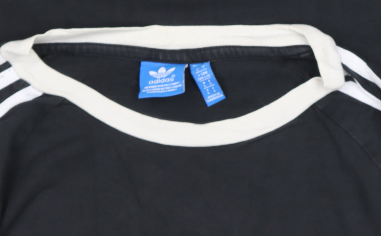 Adidas Men's Black Small Vintage Trefoil Sports T-Shirt