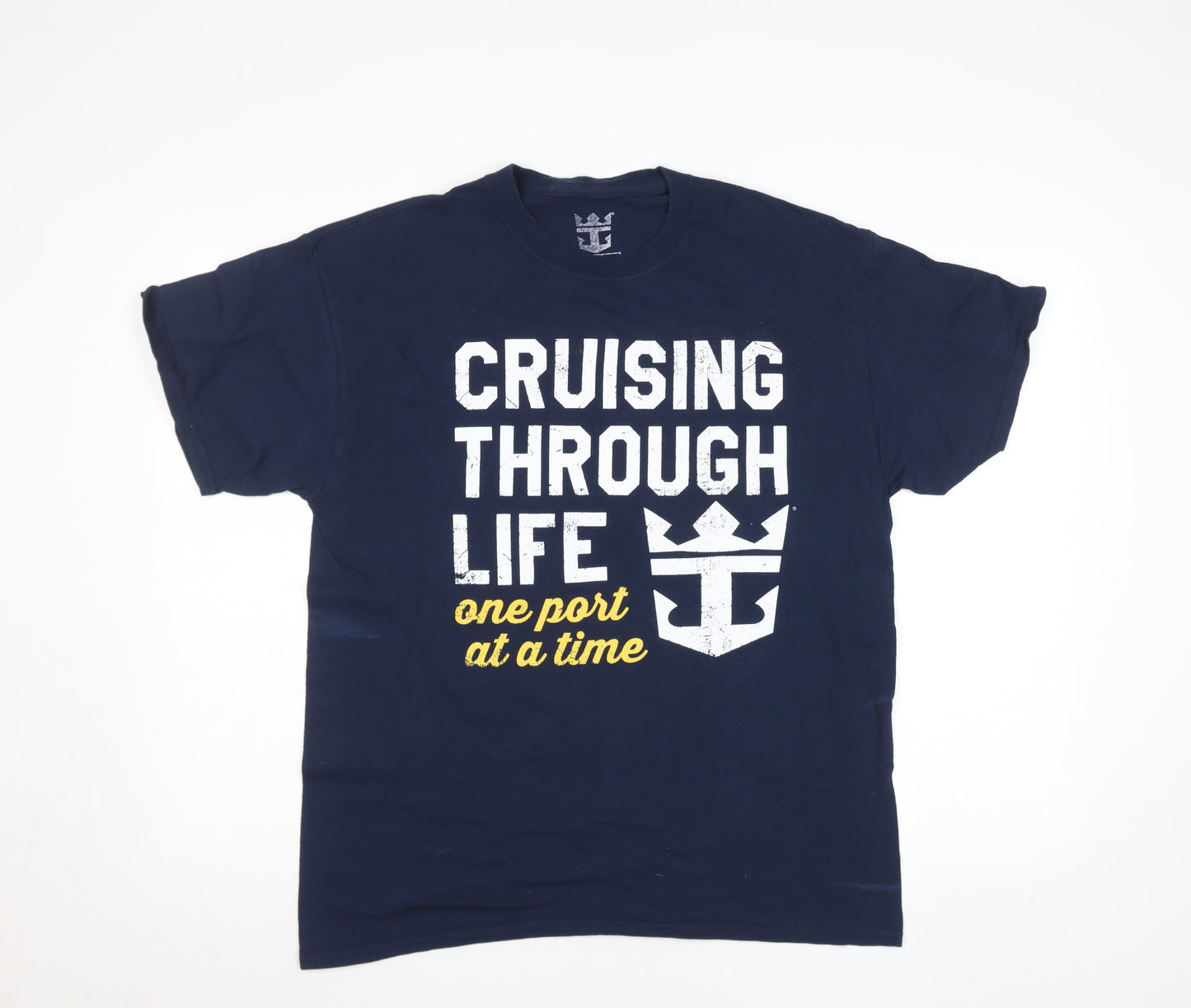 Royal Caribbean Men’s Blue Crew Neck Graphic Print T-Shirt Size L