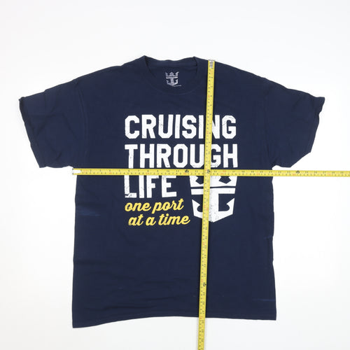 Royal Caribbean Men’s Blue Crew Neck Graphic Print T-Shirt Size L