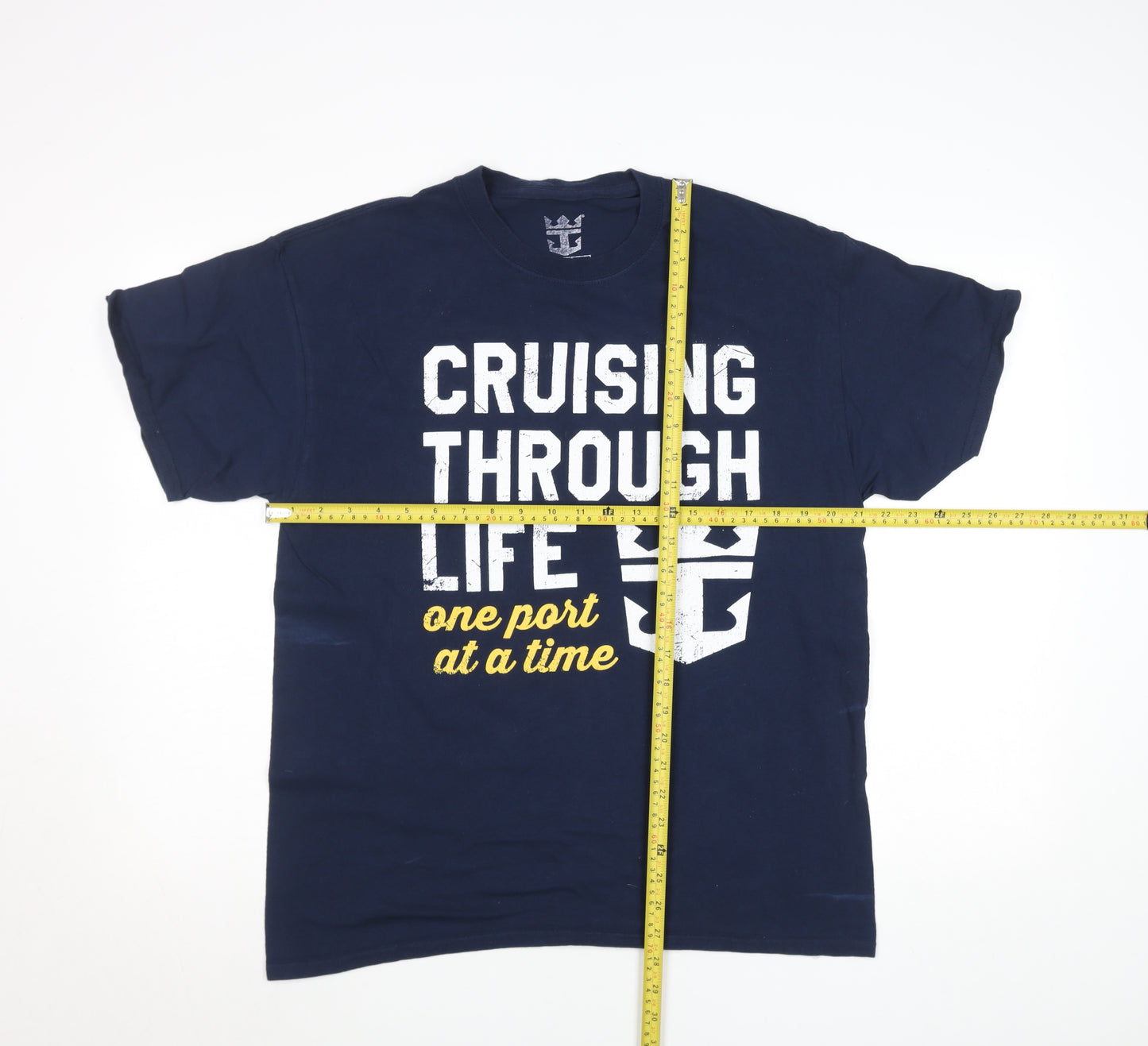 Royal Caribbean Men’s Blue Crew Neck Graphic Print T-Shirt Size L