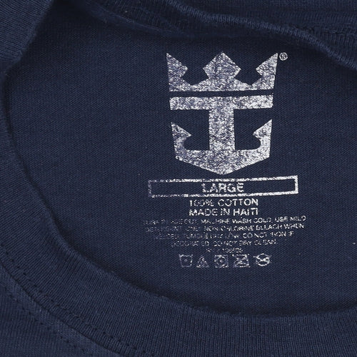 Royal Caribbean Men’s Blue Crew Neck Graphic Print T-Shirt Size L