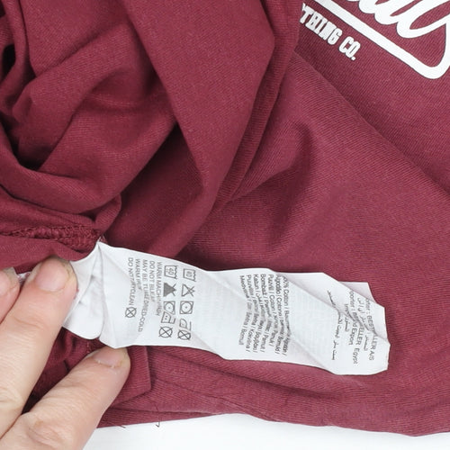 Jack & Jones Men's Red Cotton Crew Neck Short Sleeve T-Shirt Size M