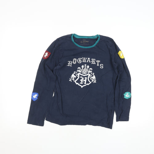 Marks and Spencer Boys Blue Harry Potter Long Sleeve Hogwarts T-Shirt 10-11 Years