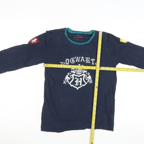 Marks and Spencer Boys Blue Harry Potter Long Sleeve Hogwarts T-Shirt 10-11 Years
