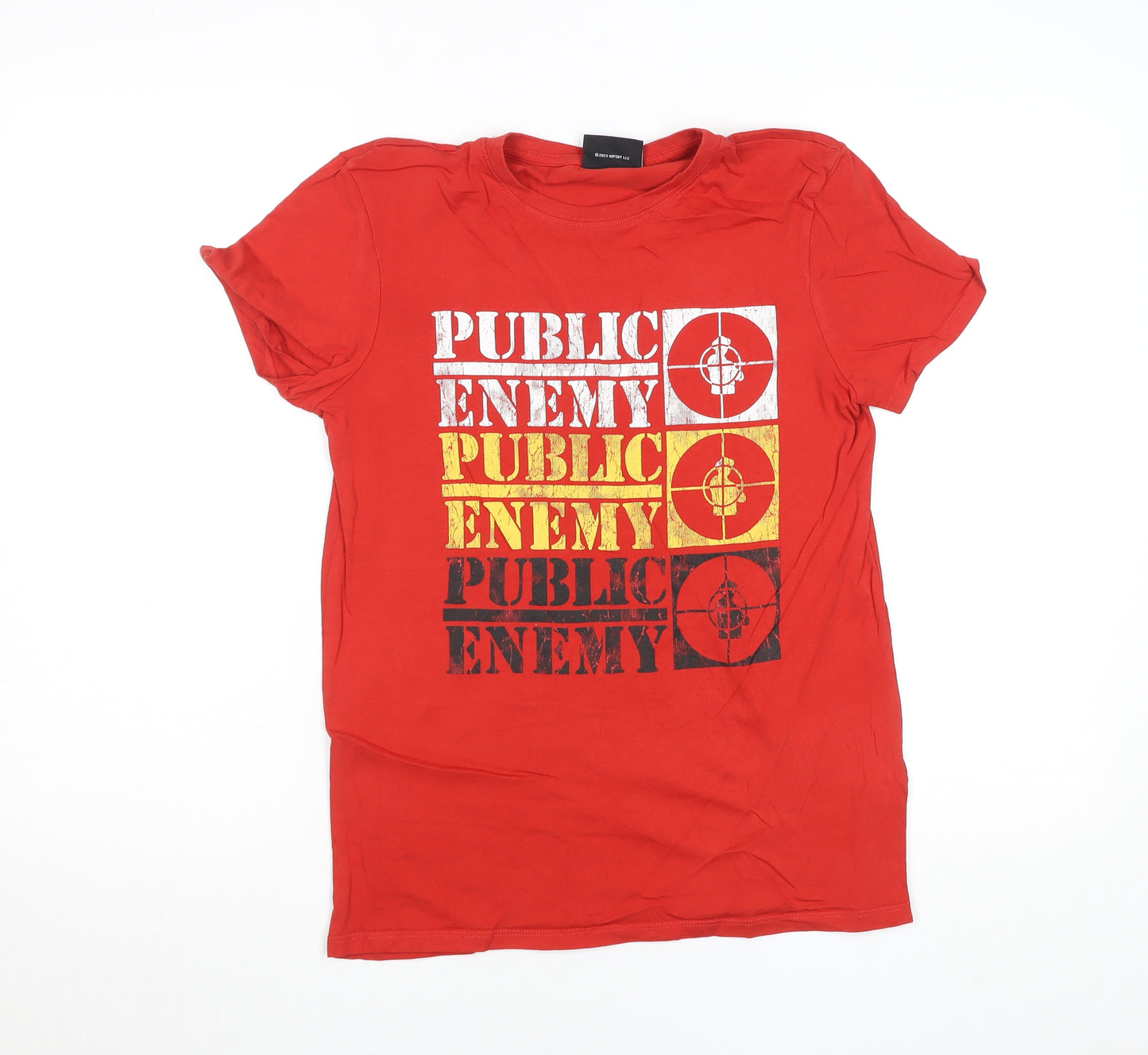 Public Enemy Boys Red Graphic Band T-Shirt 12-13 Years Cotton