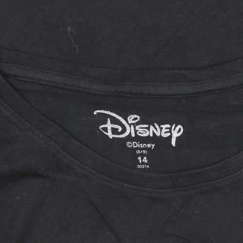 Disney Women's Black Tinker Bell Christmas Graphic T-Shirt Size 14