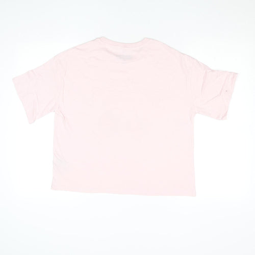 Marks and Spencer Teens Pink Basic Crew Neck Funny T-Shirt Size 14