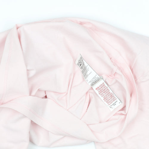 Marks and Spencer Teens Pink Basic Crew Neck Funny T-Shirt Size 14