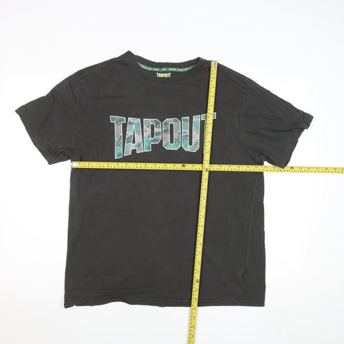 Tapout Men's Black Graphic Sports T-Shirt Size L 100% Cotton