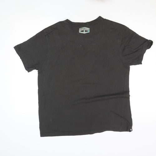 Tapout Men's Black Graphic Sports T-Shirt Size L 100% Cotton