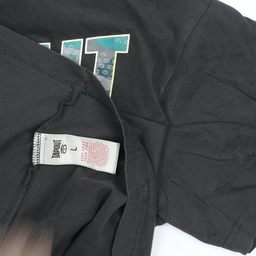 Tapout Men's Black Graphic Sports T-Shirt Size L 100% Cotton