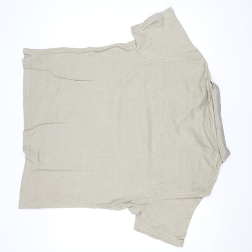 Zara Men's Beige Knit Polo Shirt Size L Short Sleeve Casual Top